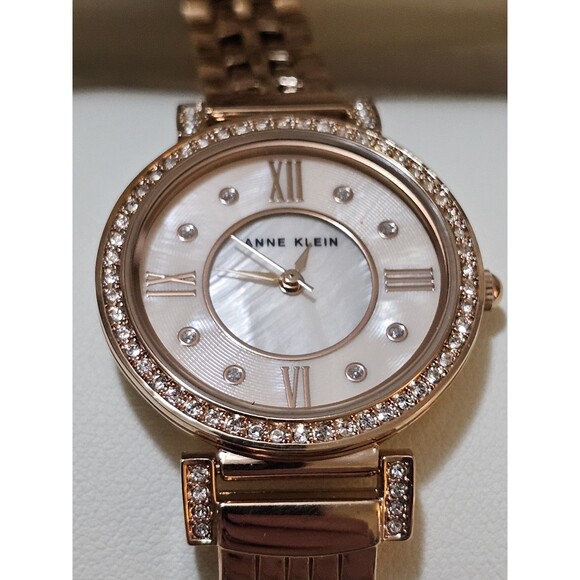 Anne Klein Women’s Rose Gold Watch Mother of Pearl Dial Crystal Bezel. Nvr Worn. main image 9